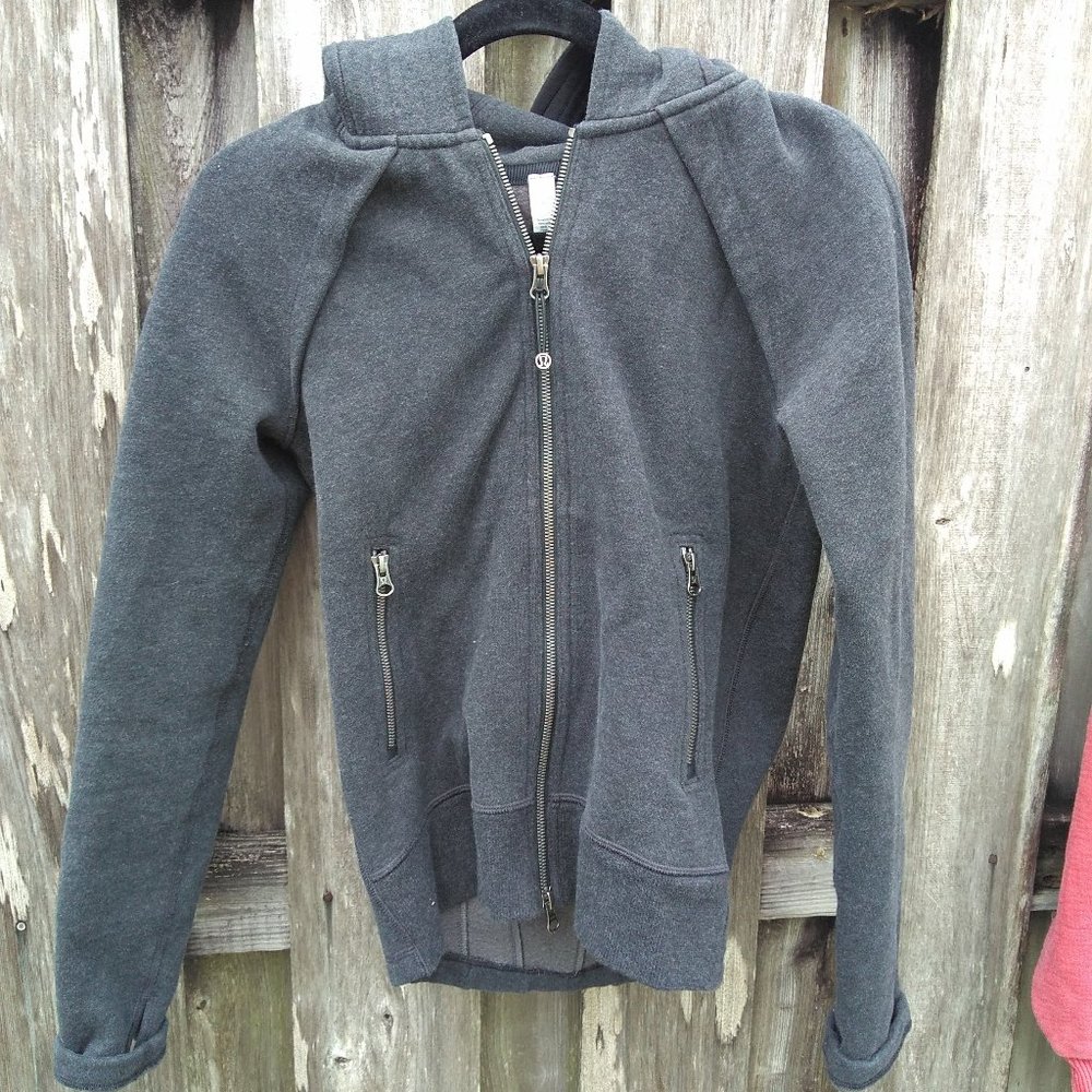 Lululemon Full zip up hoodie grayish black Size 6